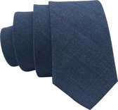 Premium Ties - Luxe Stropdas Heren - Katoen - Blauw - Inclusief Luxe Gift Box!