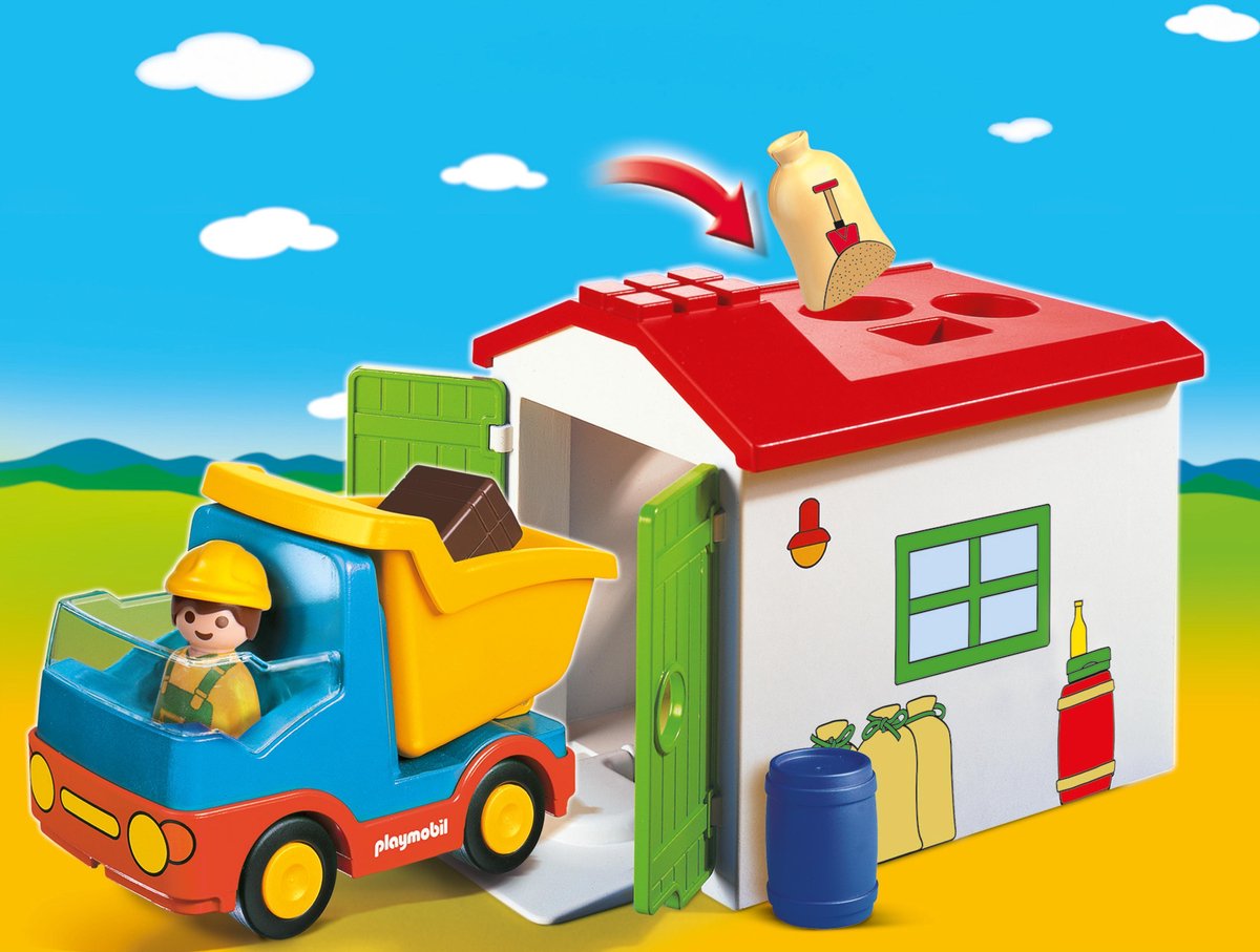 PLAYMOBIL 1.2.3 Werkman met sorteer-garage - 70184 — afbeelding 8