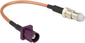 Fakra D (m) - FME (v) adapter kabel - RG316 - 50 Ohm / transparant - 0,15 meter