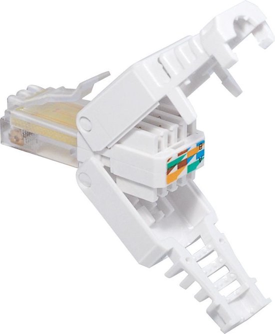 RJ45 toolless connector voor U/UTP CAT5/5e netwerkkabel - per stuk