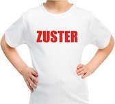 Zuster verkleed t-shirt wit voor kids - verpleegster carnaval / feest shirt kleding / kostuum / kinderen 134/140