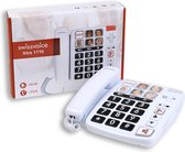 Swissvoice X1110 wit huistelefoon vast lijn met 6 foto toetsen - instelbare gespreksvolume - instelbaar bel signaal - optische bel signaal
