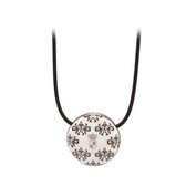 Goebel Quality:  Black and White Dots Floral  ketting