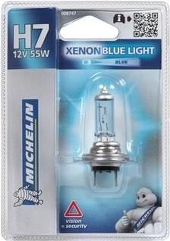 Ampoule Halogène SuperWhite Bleu H7 55W/12V, la pièce (E13