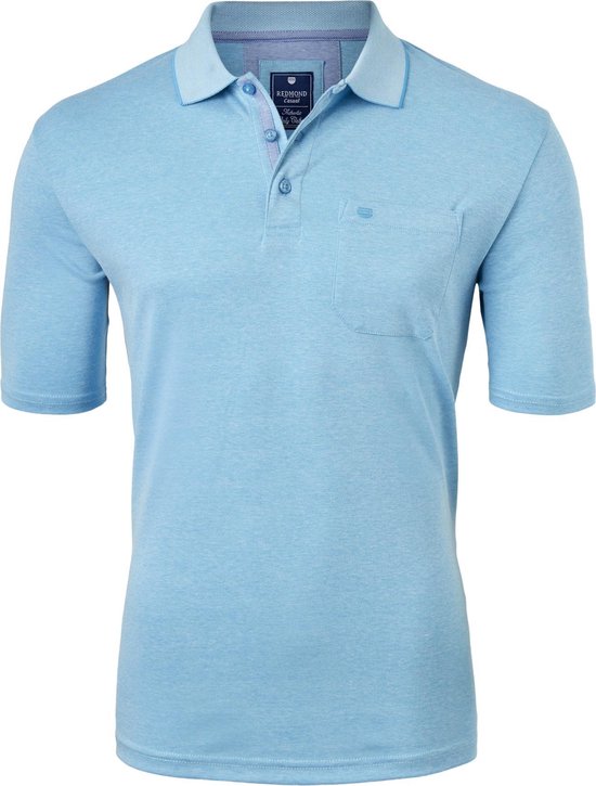 Redmond regular fit poloshirt - turquoise melange - Maat: