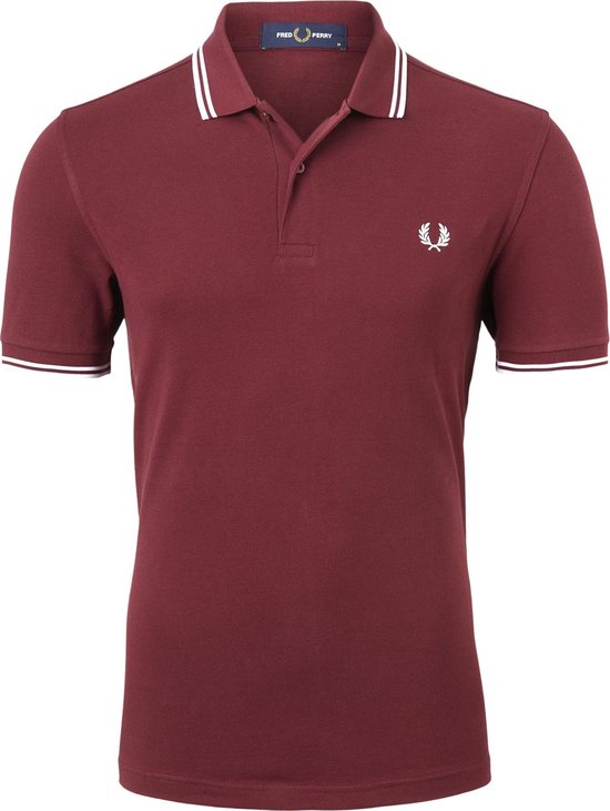 Fred Perry M3600 polo twin tipped shirt - heren polo Port / White / White - Maat: M