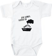 Rompertjes baby met tekst - Zie ginds komt de stoomboot - Romper wit - Maat 62/68