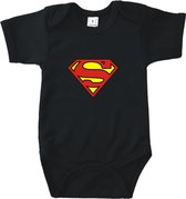 Rompertjes baby met tekst - Superman - Romper zwart - Maat 74/80