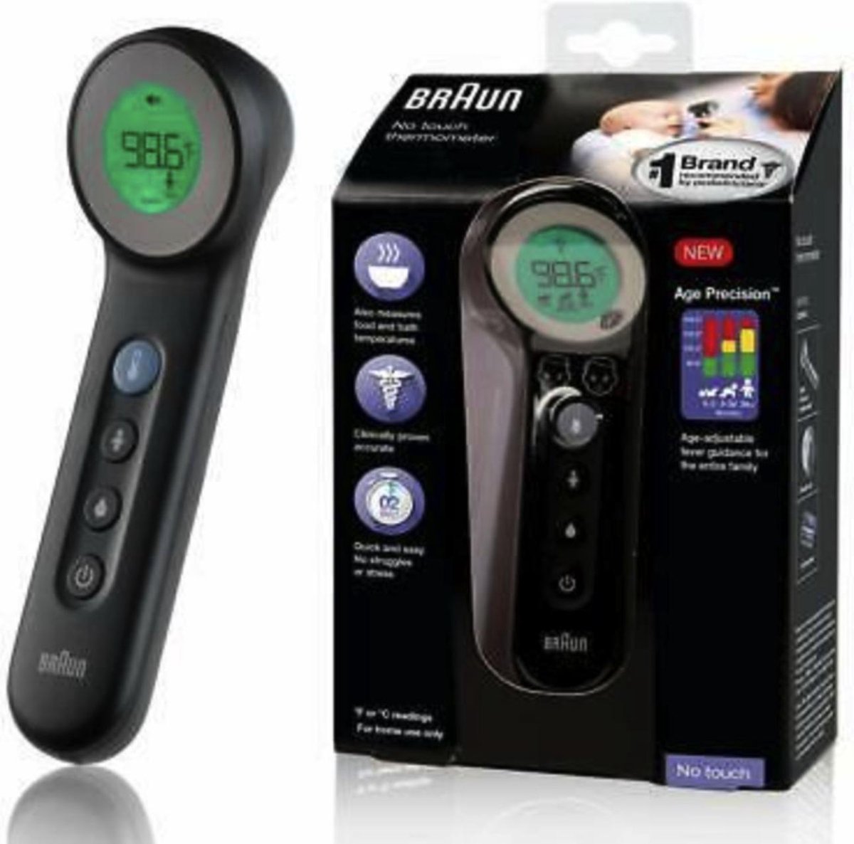 Braun 3 in 1 no touch Thermometer BNT400 Voorhoofd Koorts