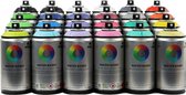 MTN Waterbasis 24 kleuren spuitbussen pakket - Lage druk, matte afwerking graffiti spuitverf - 400ml