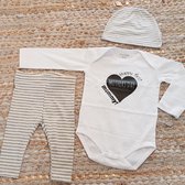 MM Baby rompertje met tekst eerste vaderdag papa cadeau geboorte meisje jongen set met tekst aanstaande zwanger kledingset pasgeboren unisex Bodysuit | Huispakje | Kraamkado | Gift