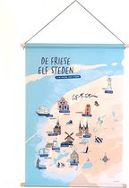 Friese elf steden textiel poster