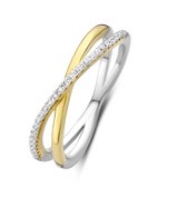 Silver Rose -R2046G-60 -Ring -925 Zilver 14 karat verguld -Cubic Zirkonia