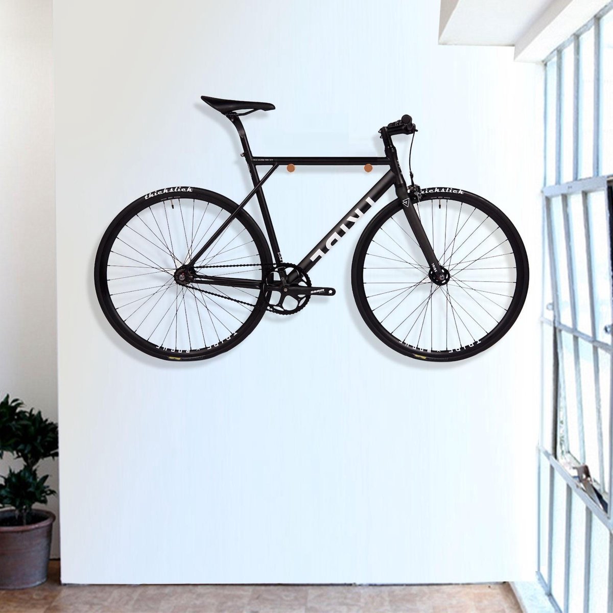 Support mural en bois pour vélo, crochets de suspension pour