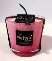 Victoria with Love - Kaars - Geurkaars - Marble pink-- Small - Glas  - Indoor