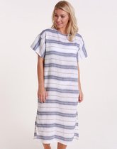 Seafolly Spirit Animal Linen Stripe Midi Coverup - Strandjurk Kaftan Wit / Blauw - 100% Linnen - Maat S