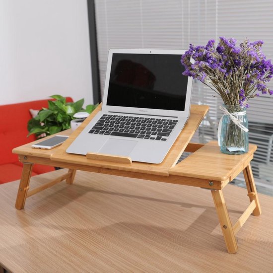 Relaxdays Table Support Inclinable Ordinateur Portable, Bois MDF