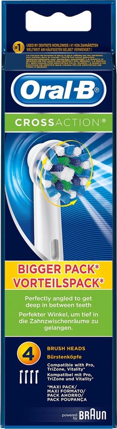 Oral-B CrossAction - Opzetborstels - 4 stuks