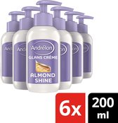 Andrélon Amandel Shine Haarcrème - 6 x 200 ml - Voordeelverpakking