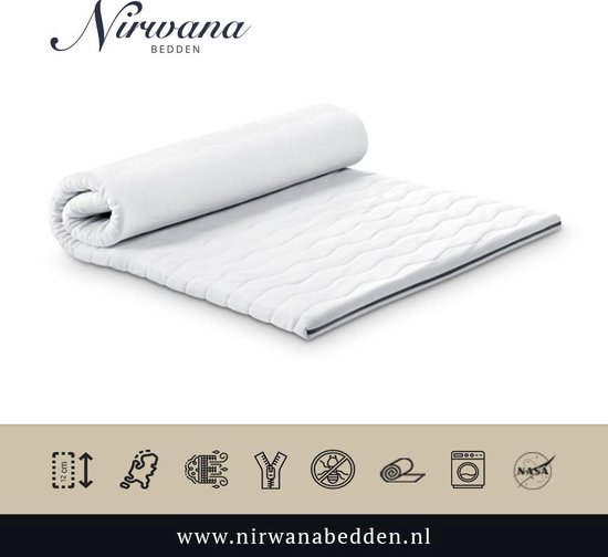 70x200 Topdekmatras - Topper HR55 - Koudschuim Tencel - 12 CM - Nirwana Bedden