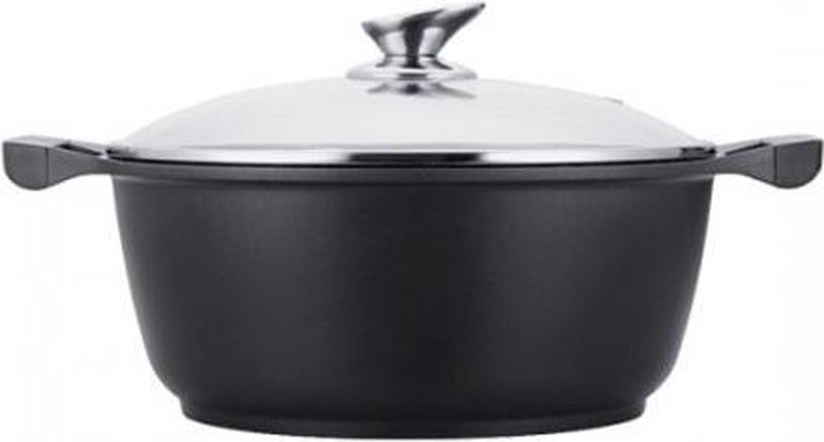 Kookkunst Holland braadpan met deksel marmeren coating - inductie - koude handgrepen - Ø 32 cm