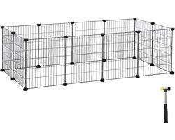MAZAZU Dierenkooi - Cavia kooi – Industrieel zwart – Multifunctioneel – 143x73x46 cm – Stevig & Stijlvol