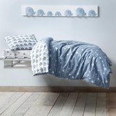 Hibboux dekbedovertrek Elephant 160x220 wit/blauw dierenprint olifant