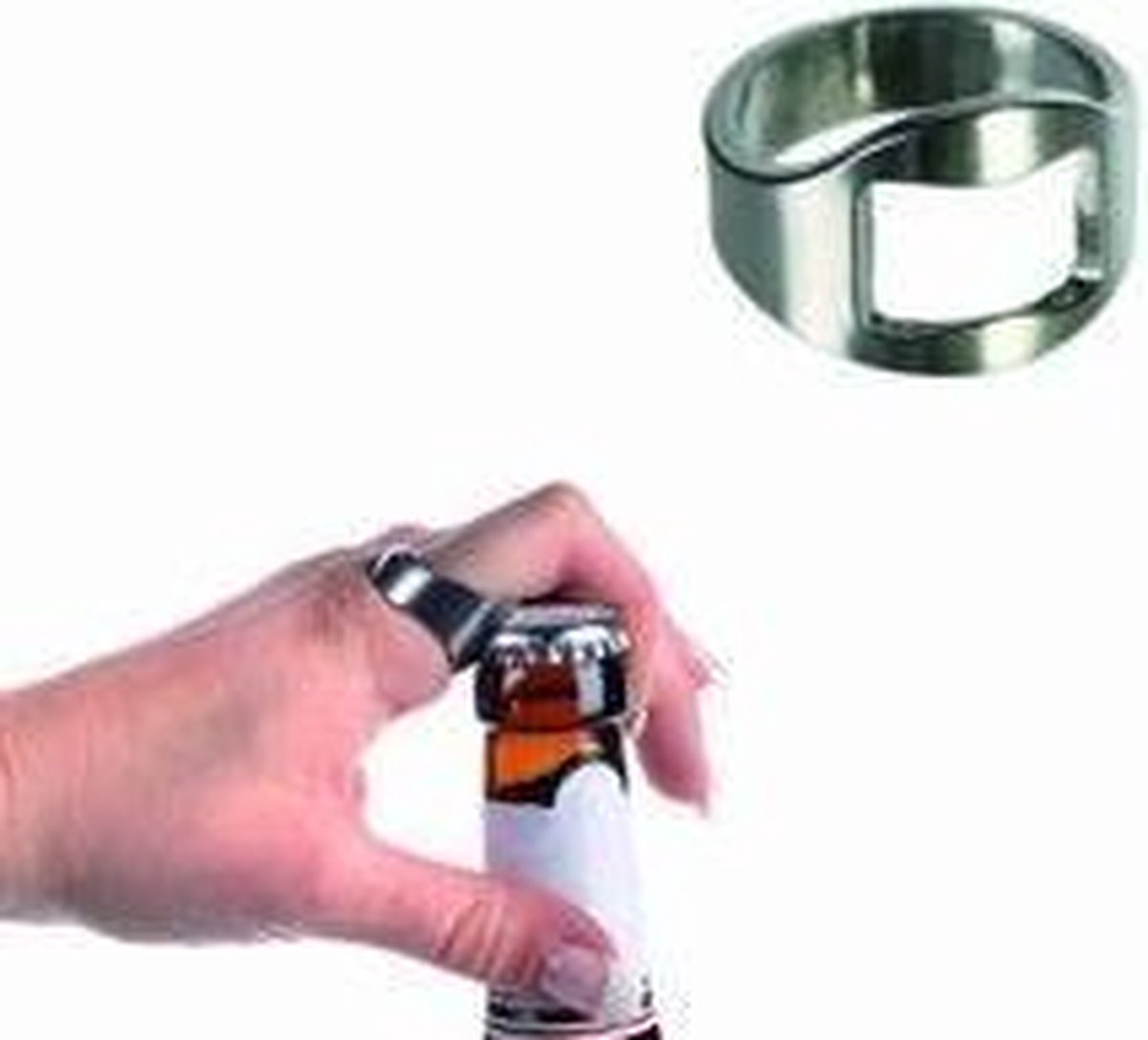 Metalen Ring met Flessenopener – Originele Bieropener Ring – Stoere Gadget voor Feestjes en BBQ’s