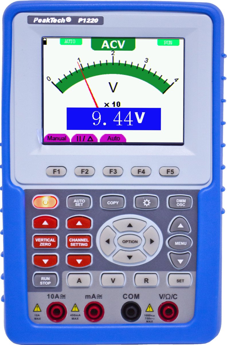 «PeakTech® P 1220» Oscilloscopio portatile 20 MHz / 1 CH, 100 MS / s