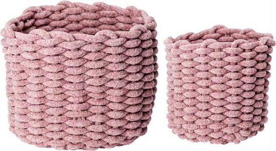 Cosy&Trendy opbergmand velvet roze koord uit fluweel - stof - mandjes - set  van 2 -... | bol.com
