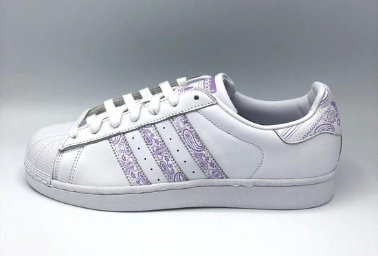 Adidas superstar wit lila wit bd7429, maat 44 2/3 | bol.com