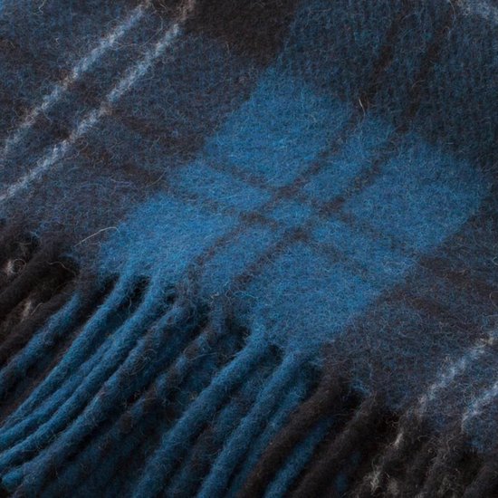 Merino Wollen Sjaal Orange Charcoal Check – the Hague