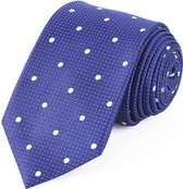 Zijden stropdassen - stropdas heren ThannaPhum Zijden stropdas blauw met zilverkleurige stippen