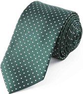 Zijden stropdassen - stropdas heren ThannaPhum Zijden stropdas donkergroen met zilverkleurige blokjes