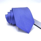 Zijden stropdassen - stropdas heren - ThannaPhum Lichtblauw met zilverkleurige blokjes zijden stropdas
