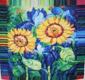 ThannaPhum kunst design sjaal 85 x 85 - sunflowers