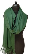 cashmere sjaal dames - cashmere sjaal heren - kasjmier sjaal - luxe sjaal - TannaPhum luxe Cashmere sjaal - effen groen - 200 bij 70 cm