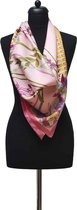 ThannaPhum Luxe zijden sjaal - diverse roze tinten multicolor 85 x 85 cm
