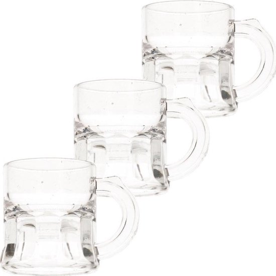 Dakraam hoofdzakelijk Lief 10x Shotglas/shotjes bierpul glaasjes/glazen met handvat 2cl - Herbruikbare  shotglazen... | bol.com