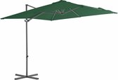 Zweefparasol met stalen paal 250x250 cm groen