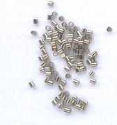 Perles à presser - 300 pièces - Tube - Couleur argent - 1,5 x 1,5 mm