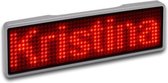 Sertronics LED naamplaatje 9.3x3cm zilveren rand - LED Kleur - Rood