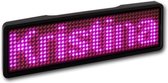 Sertronics LED naamplaatje 9.3x3cm zwarte rand - LED Kleur - Roze