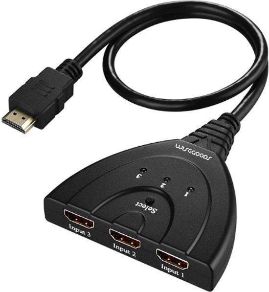 WiseGoods - Répartiteur HDMI 4K Premium - Sortie HDMI 3 en 1 - Commutateur  HDMI 