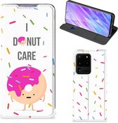Geschikt voor Samsung Galaxy S20 Ultra Flip Style Cover Donut Roze