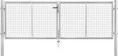 vidaXL - Tuinpoort - gegalvaniseerd - staal - 306x75 - cm - zilver