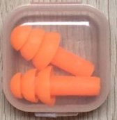 Bouchons d'oreilles - Bouchons d'oreilles - Protection auditive - Silicone - Dormir - Voyage - Réutilisable - 2 pièces - Orange