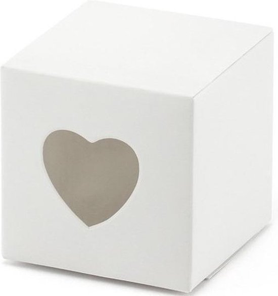 Per ongeluk Wasserette steeg 40x Bruiloft/huwelijk bedankjes doosjes wit/hart 5 cm | bol.com