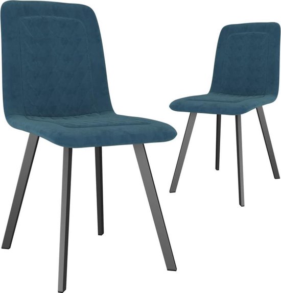 | vidaXL Eetkamerstoelen 2 st fluweel blauw vidaXL Eetkamerstoelen 2 st fluweel blauw | Blokker