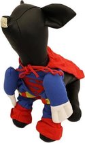 Superman kostuum voor de hond - M ( rug lengte 17 cm, borst omvang 26 cm, nek omvang 22 cm )
